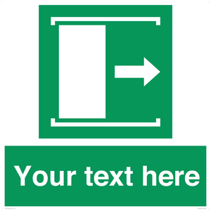 Custom sign safe condition Door slides right to open